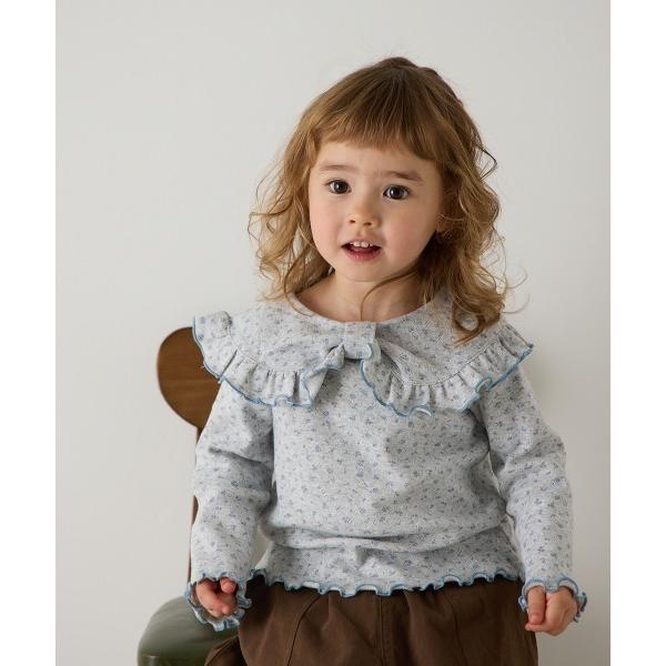 tシャツ 花柄ポインテルリボンモチーフプルオーバー キッズ 子供服 女の子