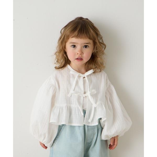 カーディガン 裾フリルリボンボレロ キッズ 子供服 女の子