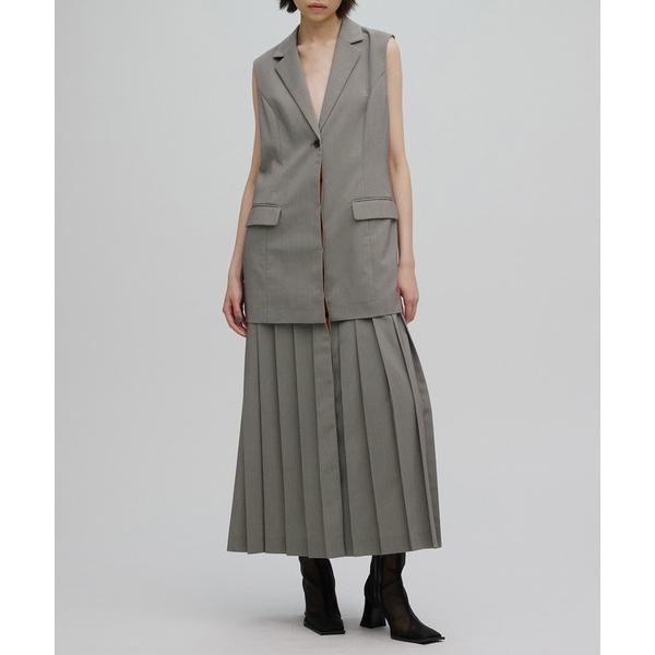 ワンピース PLEATED SKIRT DOCKING SUIT DRESS