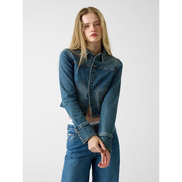 デニムジャケット gジャン GUESS JEANS Long Sleeves Fitted Crop...