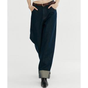 ジーンズ デニム デニムパンツ ロールアップ ワイドデニムパンツ レディース