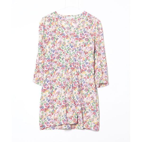 「SEE BY CHLOE」 花柄7分袖ワンピース 40 ホワイト レディース