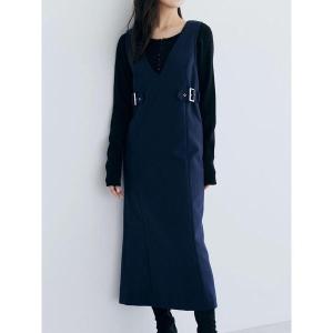 「HALUHIROINE」 サロペットスカート FREE ネイビー レディース