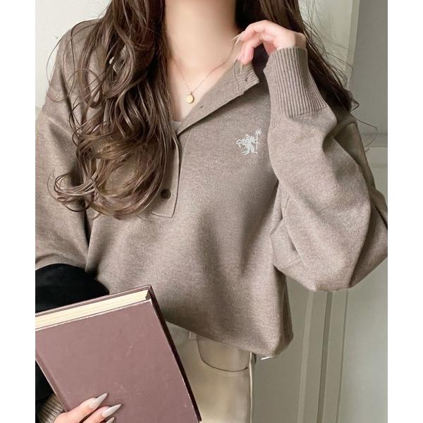 「Java」 長袖ニット X-LARGE グレイッシュベージュ レディース