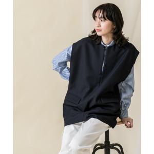 「CLOCHE」 ノースリーブブラウス FREE ネイビー レディース