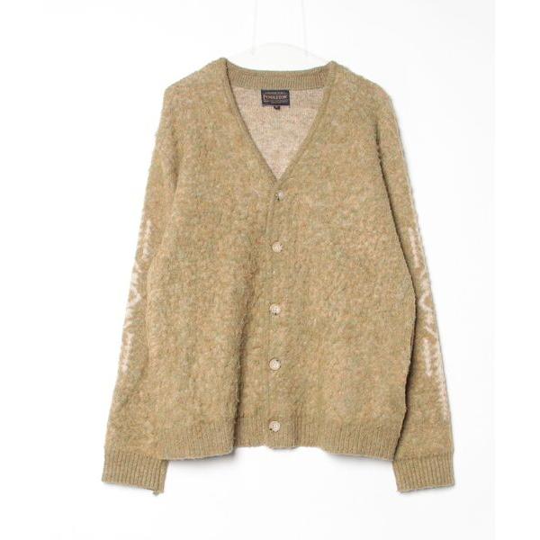 「PENDLETON」 ニットカーディガン M グリーン メンズ