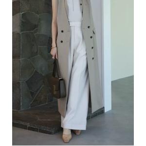 スラックス パンツ セミフレアパンツ レディース