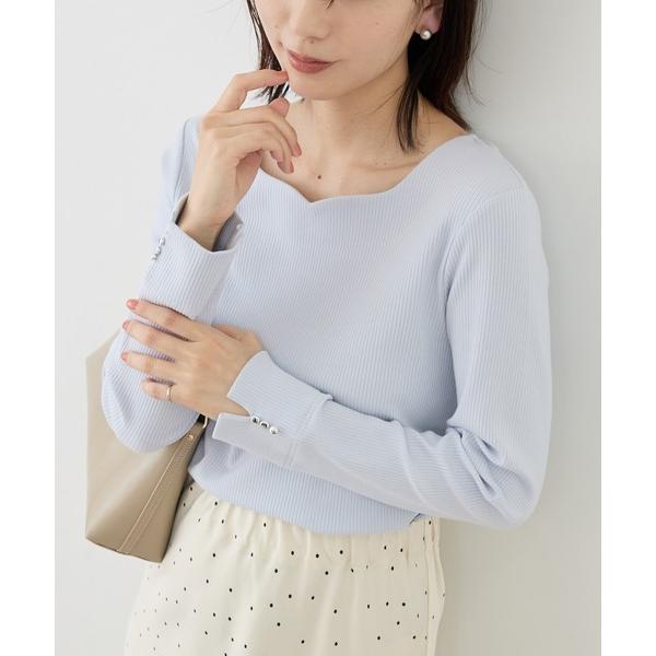 tシャツ ハートネックリブジャケットインナー レディース