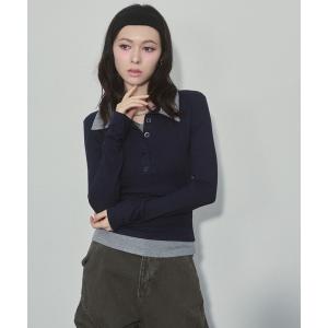 tシャツ レイヤード ポロ ヘンリー トップス レディース