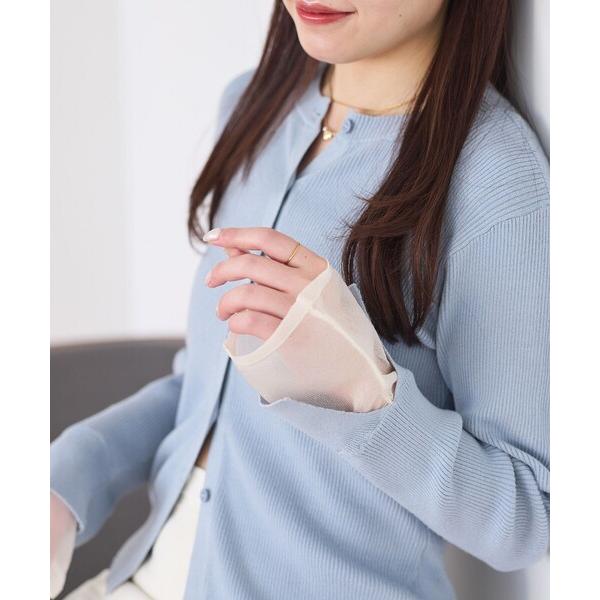 カーディガン 「WEB限定」袖フレア配色レイヤードカーディガン レディース