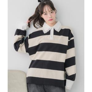 tシャツ レース付きラガーSH レディース