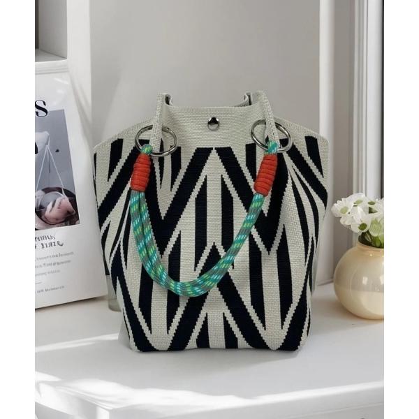 トートバッグ 総柄配色 トートバッグ ハンドバッグ レディース