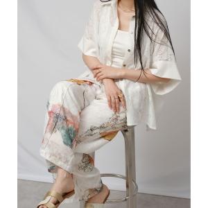 パンツ 風景アート柄パンツ レディース