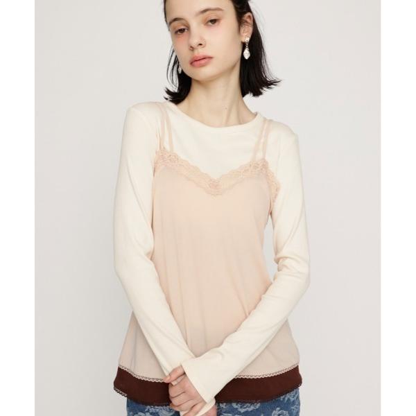 tシャツ CAMI LAYERED C/N TOPS キャミレイヤードクルーネックトップス 春服 レ...