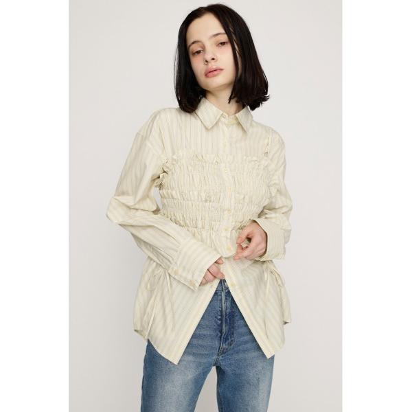 ブラウス シャツ BUSTIER LAYERED GATHER SH ビスチェレイヤードギャザーシャ...