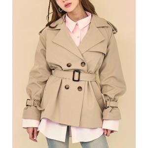 トレンチコート コート ショートトレンチコート レディース