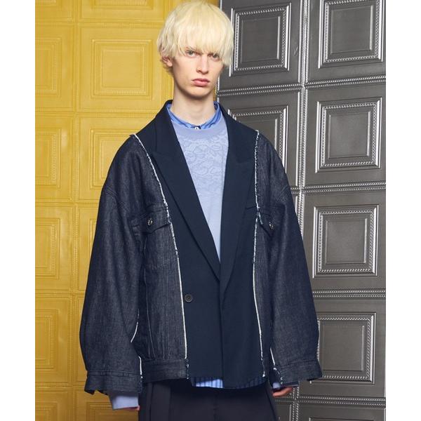 ジャケット テーラードジャケット 「UNISEX」Denim Docking Prime-Over ...