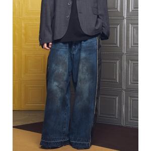 MAISON SPECIAL 青の合成皮革ワイドパンツ MAISON SPECIAL 青の合成