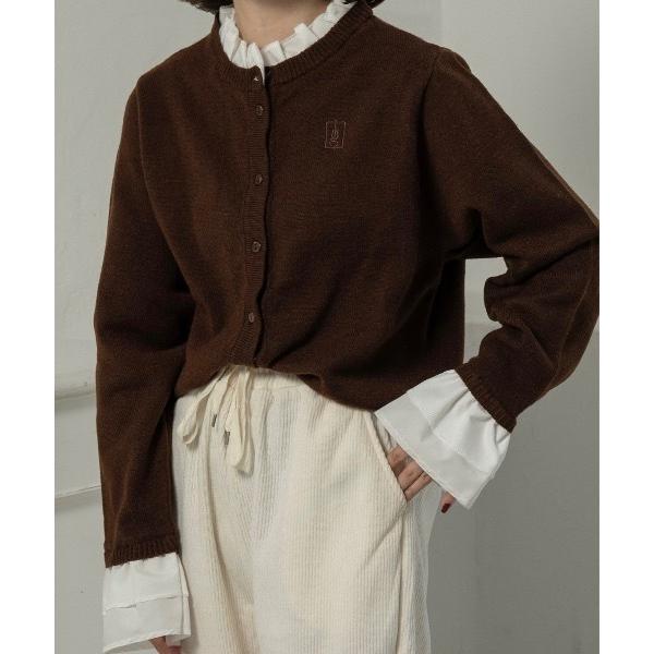 カーディガン shirt frill docking embroidery cardigan / シ...