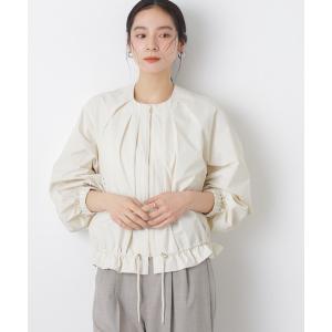 ブルゾン アウター ノーカラードロストタックブルゾン レディース