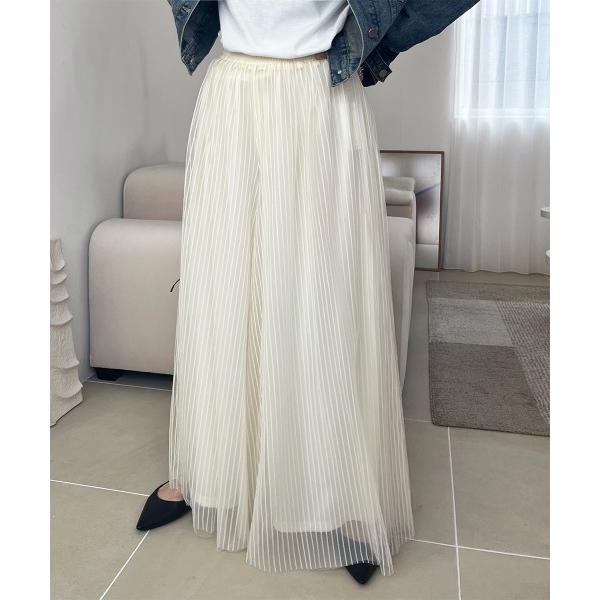 ワイドパンツ パンツ シアースカーチョ ワイドストライプパンツ レディース