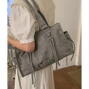 lilful ボストンバッグ 「A4サイズ対応/2WAY仕様」PUレザー スタッズ