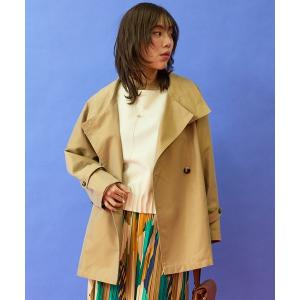 ノーカラーコート コート 「JETSET SOLO PLUS」シャンブレーツイルショートコート レディース