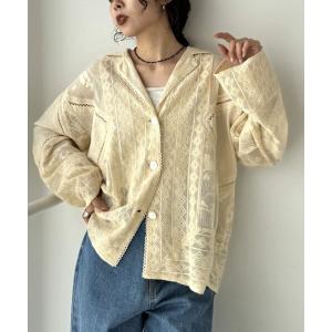 ブラウス シャツ 「india」レースリメイク風シャツジャケット レディース