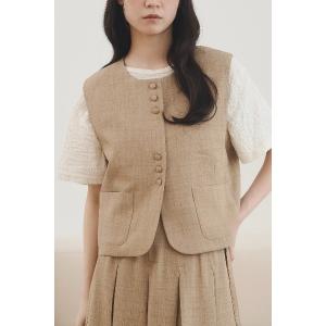 ベスト ジレ トリプルボタンベスト「セットアップ着用可能」 レディース