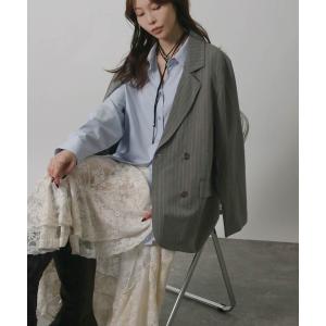 ジャケット テーラードジャケット 2026SS ダブルボタン ストライプテーラードジャケット レディース