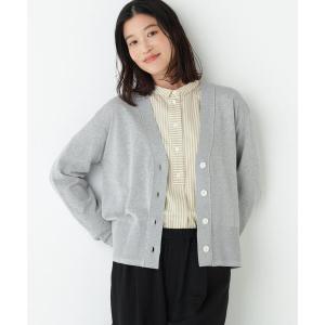 カーディガン 「ウォッシャブル」コットン混ハイゲージＶネックカーディガン レディース