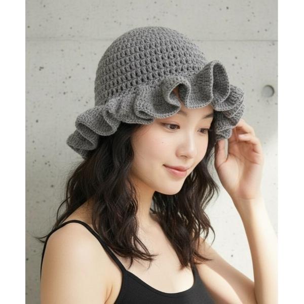 帽子 ハット 「Caburu（カブル）」　フリル　ボンネット　ニットハット　 cab-bosi-13...