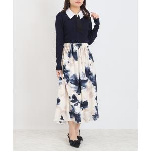 ニット セーター ３wayデタッチャブルボウタイニット(300日着られるニット/イージーケア/ウォッシャブル) レディース