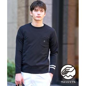 セーター ニット 「ウォッシャブル」コットンシルク クルーニット メンズ