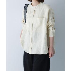 ブラウス シャツ リネンダブルポケットワイドシャツ レディース