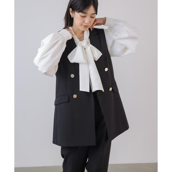 ベスト ジレ 「はあちゅう*Bou Jeloud」テーラーカラーベスト レディース