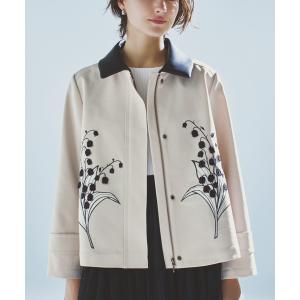 コート アウター ミュゲ_すずらん刺繍ショートコート レディース