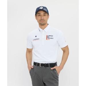 ポロシャツ 半袖 「le coq sportif GOLF」吸汗速乾/ストレッチ/UV CUT(UPF50+)/遮熱 マーキングデザイン半袖ポロシャツ　ゴルフウェア メンズ レディース