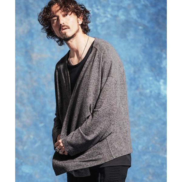 カーディガン mcg3771-ボタンレスルーズシルエット杢カーディガン(JIH-R1167) メンズ
