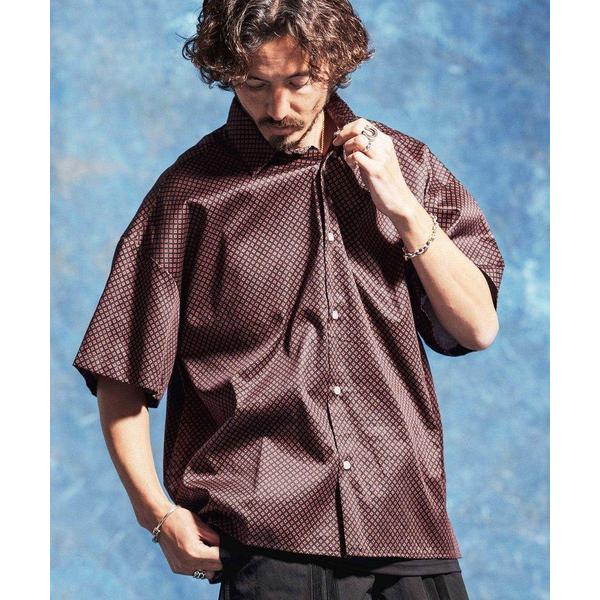 シャツ mhs2526-小紋総柄ルーズシルエットシャツ(JIH-R1168) メンズ
