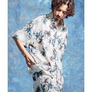 シャツ mhs2529-フラワー総柄プリントオーバーサイズシャツ(JIH-R1172) メンズ