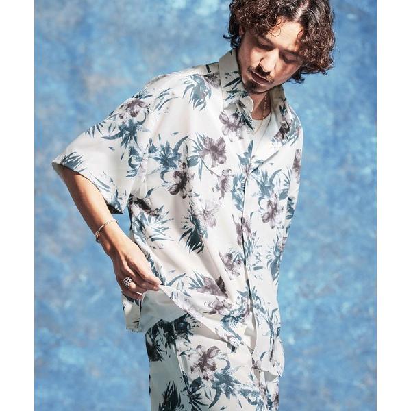 シャツ mhs2529-フラワー総柄プリントオーバーサイズシャツ(JIH-R1172) メンズ