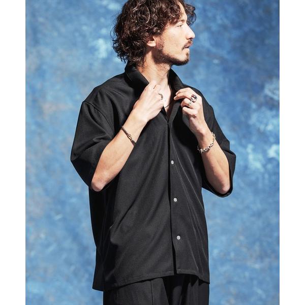 シャツ mhs2531-ストレッチルーズシルエットハーフスリーブシャツ(JIH-R1176) メンズ