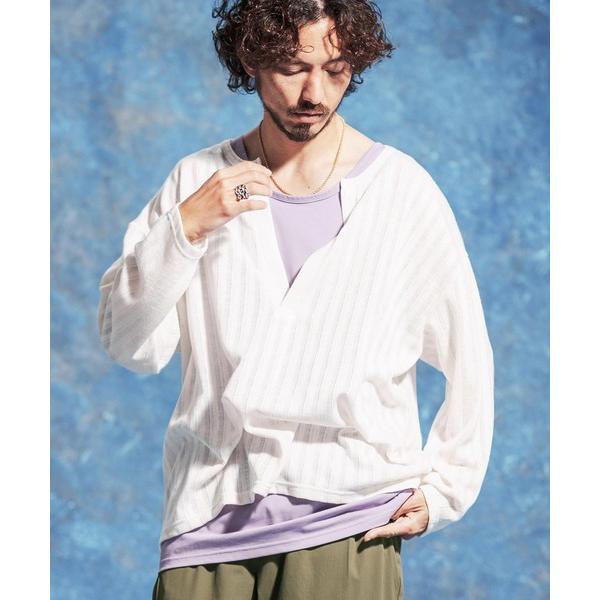 tシャツ mlt5584-ディープVキーネックカットソー(JIH-R1179) メンズ