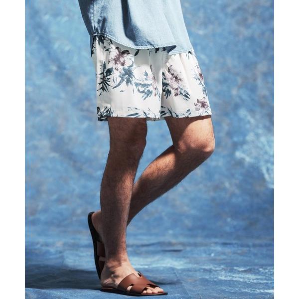 パンツ mp14618-フラワー総柄プリントタックショートパンツ(JIH-R1173) メンズ