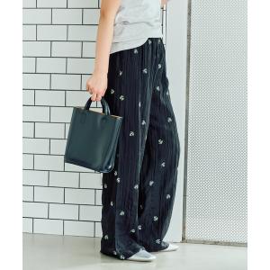 パンツ 限定展開 シアー 小花柄 刺繍 ルーズパ...の商品画像