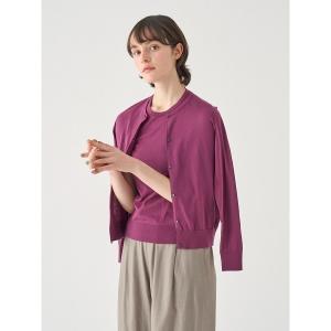 カーディガン 長袖コットンニットカーディガン レディース