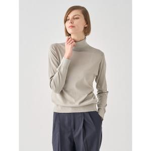 ニット セーター タートルネック長袖コットンニットプルオーバー レディース