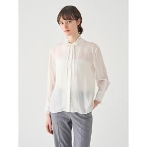 ブラウス シャツ フリルボウタイブラウス レディース