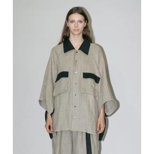 シャツ 「my beautiful landlet」SEMI WET LINEN SHORT SLEEVE BIG SHIRT メンズ レディース